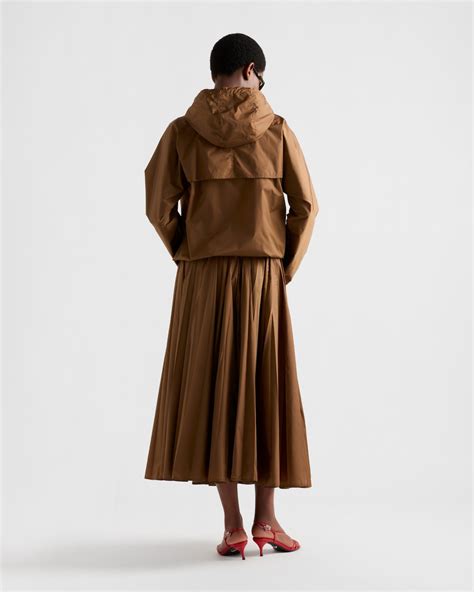 Tobacco Light Technical Fabric Circle Skirt 